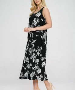 Jostar Stretchy Long Tank Dress Print -700BN-TRP1-W309 Dresses