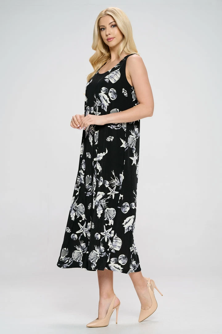 Jostar Stretchy Long Tank Dress Print -700BN-TRP1-W309 Dresses