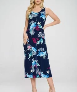 Jostar Stretchy Long Tank Dress Print -700BN-TRP1-W310