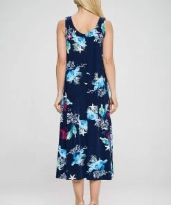 Jostar Stretchy Long Tank Dress Print -700BN-TRP1-W310