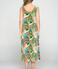 Jostar Stretchy Long Tank Dress Print -700BN-TRP1-W311 Dresses