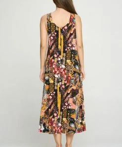 Jostar Online Stretchy Long Tank Dress Print -700BN-TRP1-W316