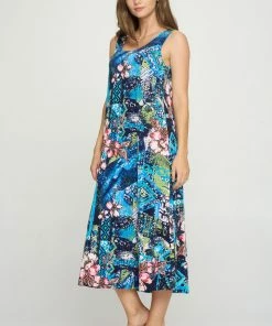 Jostar Online Stretchy Long Tank Dress Print -700BN-TRP1-W316