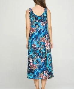 Jostar Online Stretchy Long Tank Dress Print -700BN-TRP1-W316