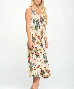 Jostar Online Stretchy Long Tank Dress Print -700BN-TRP1-W317 Dresses