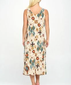 Jostar Online Stretchy Long Tank Dress Print -700BN-TRP1-W317 Dresses