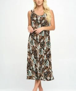 Jostar Stretchy Long Tank Dress Print -700BN-TRP1-W318