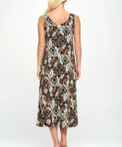 Jostar Stretchy Long Tank Dress Print -700BN-TRP1-W318