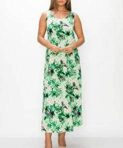 Jostar Online Stretchy Long Tank Dress Print -700BN-TRP1-W319 Dresses