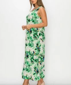 Jostar Online Stretchy Long Tank Dress Print -700BN-TRP1-W319 Dresses