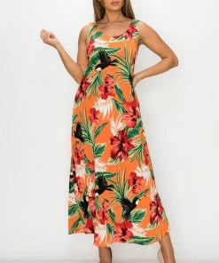 Jostar Stretchy Long Tank Dress Print -700BN-TRP1-W320 Dresses