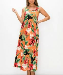 Jostar Stretchy Long Tank Dress Print -700BN-TRP1-W320 Dresses