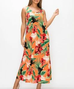 Jostar Stretchy Long Tank Dress Print -700BN-TRP1-W320 Dresses