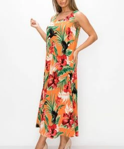 Jostar Stretchy Long Tank Dress Print -700BN-TRP1-W320 Dresses