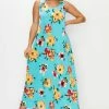 Jostar Stretchy Tank Long Dress Sleeveless Plus In Print-700BN-TXP-W322