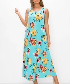 Jostar Stretchy Long Tank Dress Print -700BN-TRP1-W322
