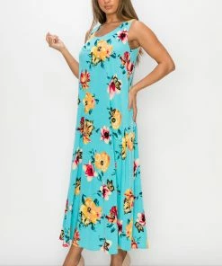 Jostar Stretchy Long Tank Dress Print -700BN-TRP1-W322