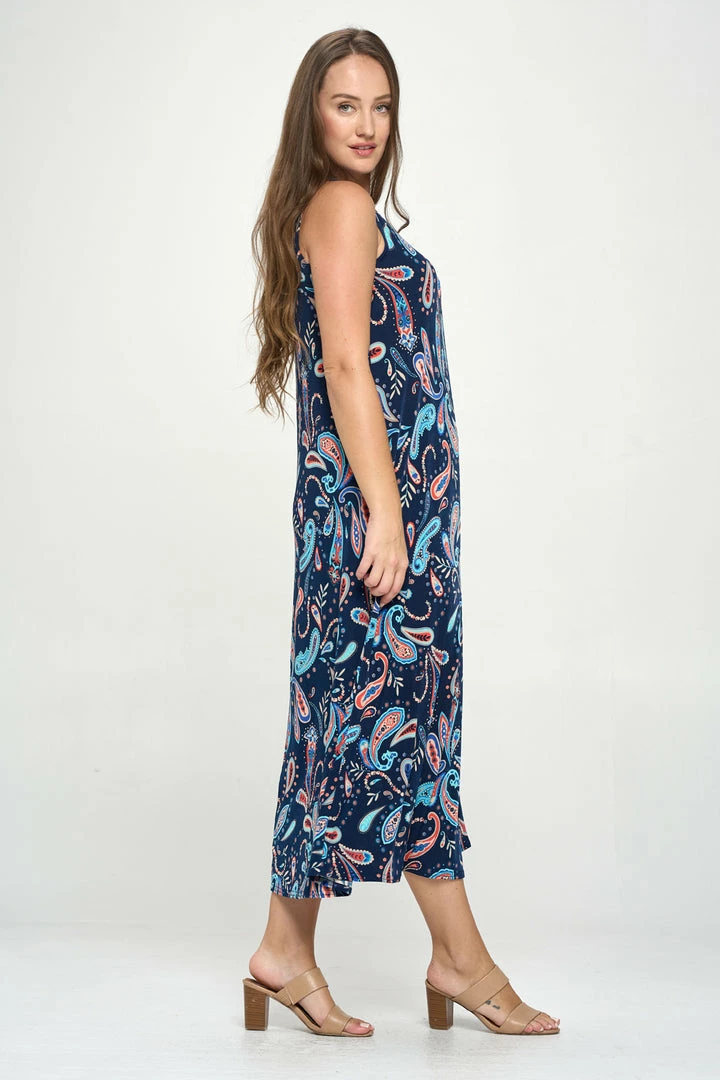 Jostar Stretchy Long Tank Dress Print -700BN-TRP1-W323