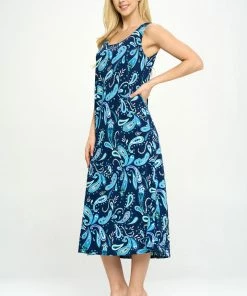 Jostar Stretchy Long Tank Dress Print -700BN-TRP1-W323