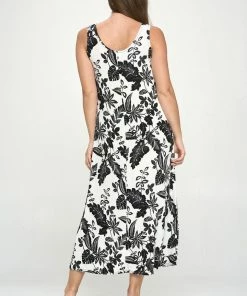 Jostar Dresses Stretchy Long Tank Dress Print -700BN-TRP1-W324