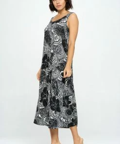 Jostar Tops Stretchy Long Tank Dress Print - 700BN-TRP1-W325