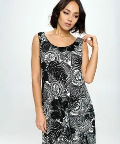 Jostar Tops Stretchy Long Tank Dress Print - 700BN-TRP1-W325