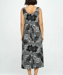 Jostar Tops Stretchy Long Tank Dress Print - 700BN-TRP1-W325