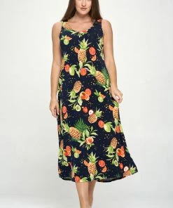 Jostar Stretchy Long Tank Dress Print -700BN-TRP1-W327