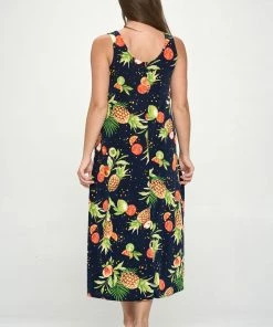 Jostar Stretchy Long Tank Dress Print -700BN-TRP1-W327