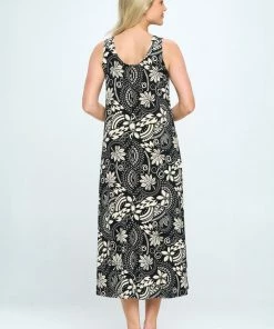 Jostar Stretchy Long Tank Dress Print - 700BN-TRP1-W328