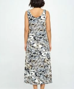 Jostar Dresses Stretchy Long Tank Dress Print - 700BN-TRP1-W329