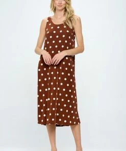 Jostar Polka Dot Print Long Tank Dress Print -700BN-TRP1-W360