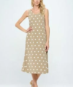 Jostar Polka Dot Print Long Tank Dress Print -700BN-TRP1-W360