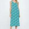Jostar Retro Print Long Tank Dress Print -700BN-TRP1-W363 Dresses