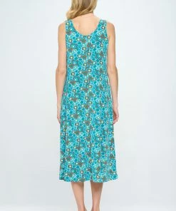 Jostar Retro Print Long Tank Dress Print -700BN-TRP1-W363 Dresses