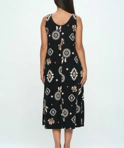 Jostar Print Long Tank Dress Print -700BN-TRP1-W370 Dresses