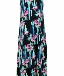 Jostar Long Length Stretchy Long Tank Dress Print-700BN-TRP1-W039