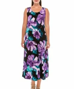 Jostar Stretchy Long Tank Dress Print-700BN-TRP1-W050