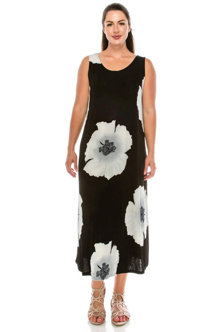 Jostar Stretchy Long Tank Dress Print-700BN-TRP1-W113