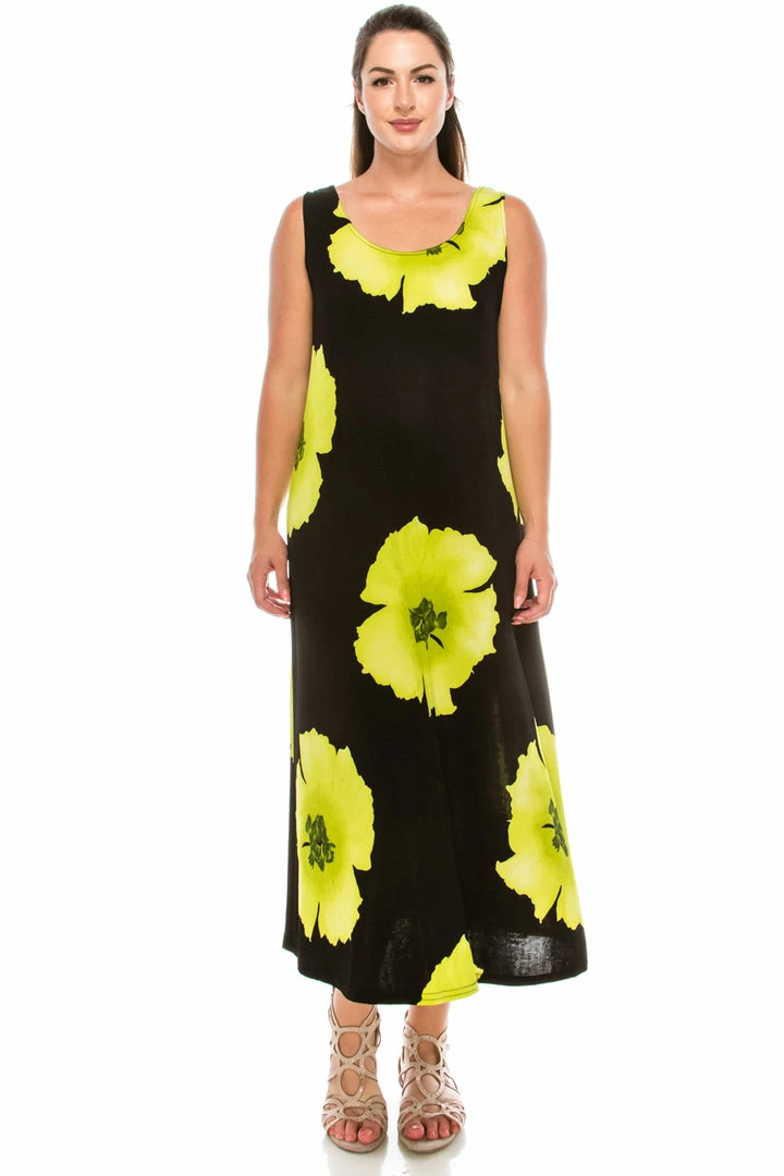 Jostar Stretchy Long Tank Dress Print-700BN-TRP1-W113