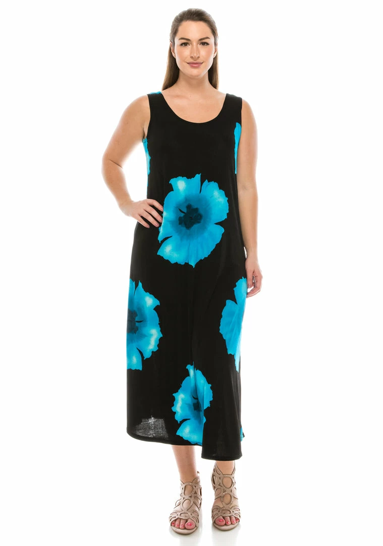 Jostar Stretchy Long Tank Dress Print-700BN-TRP1-W113