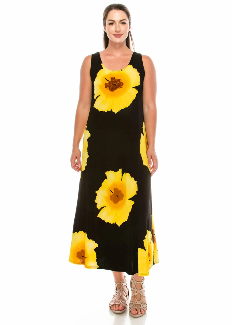 Jostar Stretchy Long Tank Dress Print-700BN-TRP1-W113