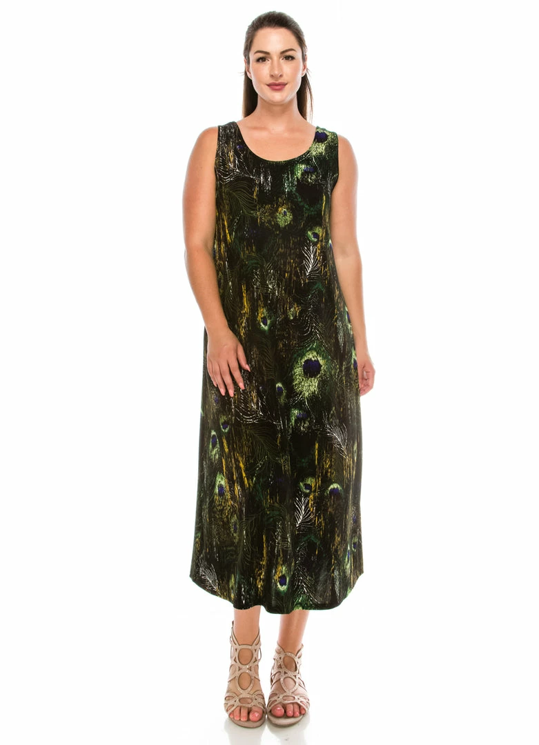 Jostar Stretchy Long Tank Dress Print-700BN-TRP1-W137