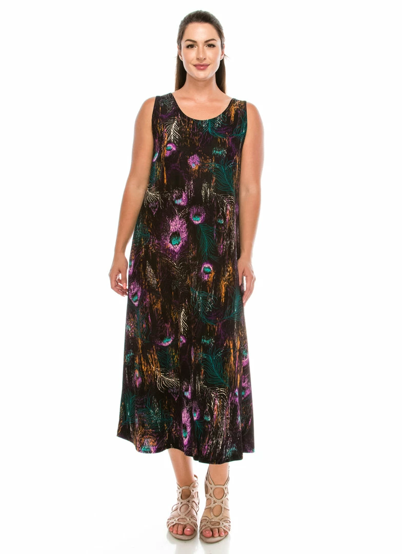 Jostar Stretchy Long Tank Dress Print-700BN-TRP1-W137