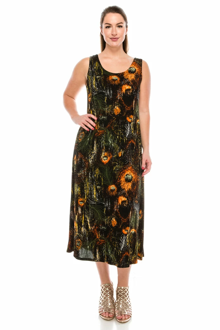 Jostar Stretchy Long Tank Dress Print-700BN-TRP1-W137