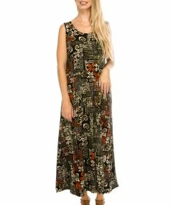 Jostar Tretchy Long Tank Dress Print-700BN-TRP1-W167