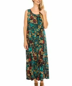 Jostar Tretchy Long Tank Dress Print-700BN-TRP1-W167