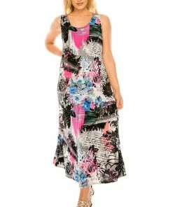 Jostar Stretchy Long Tank Dress Print-700BN-TRP1-W169