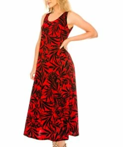 Jostar Women's Stretchy Tank Long Dress Sleeveless Plus Print, 700BN-TXP-W173 Long Length