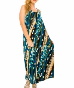 Jostar Long Length Stretchy Long Tank Dress Print-700BN-TRP1-W175